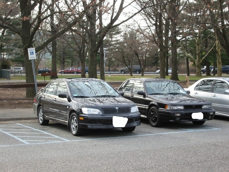 Here's my Lancer next to Brad's (Flybyevo's) Galant VR-4.  Such a pretty car...