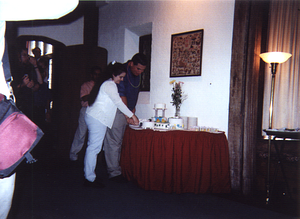 Jen and Neil Cutting the Cake 2