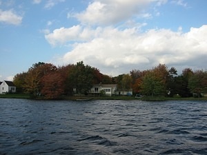 A view of Bob's house from the water