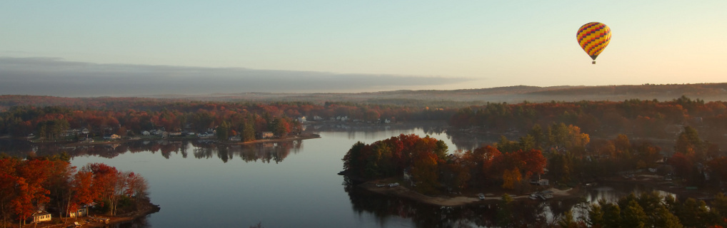 We went hot-air ballooning in Salem, NH during peak autumn colors!
